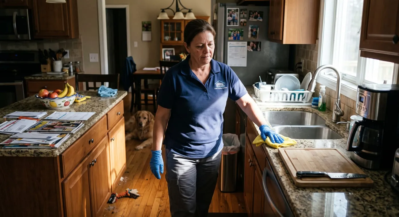 Residential home kitchen cleaning