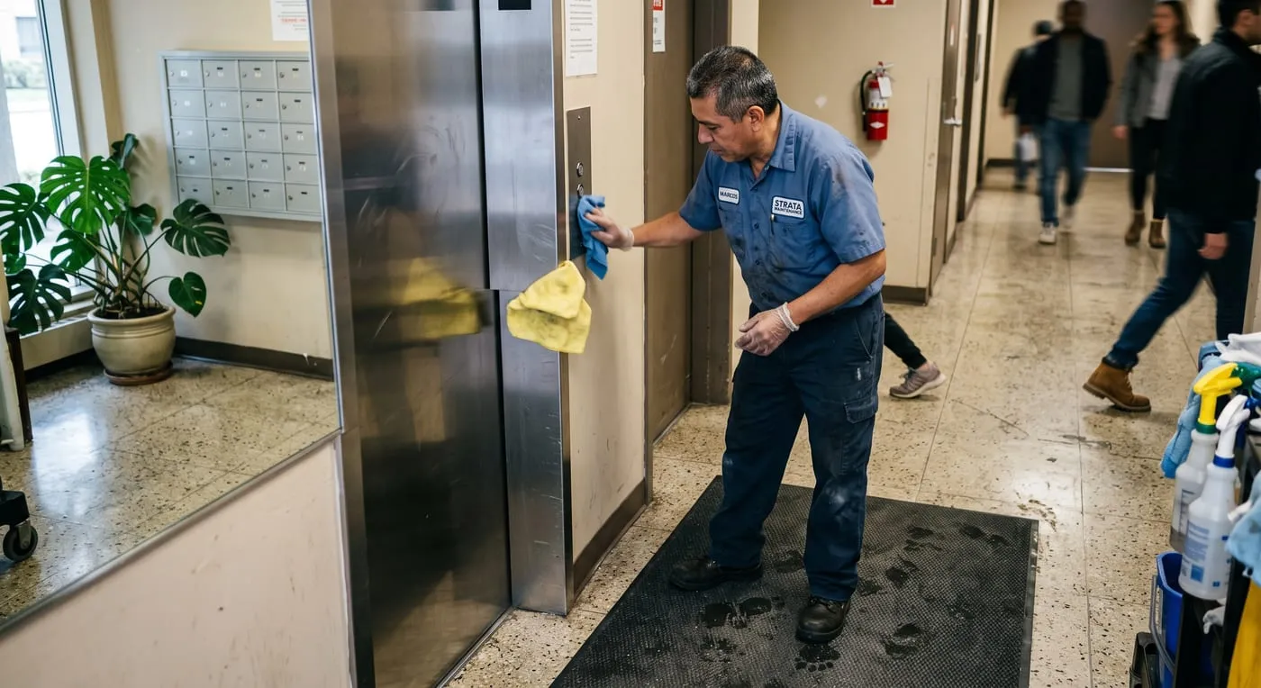 Strata condo lobby and elevator cleaning
