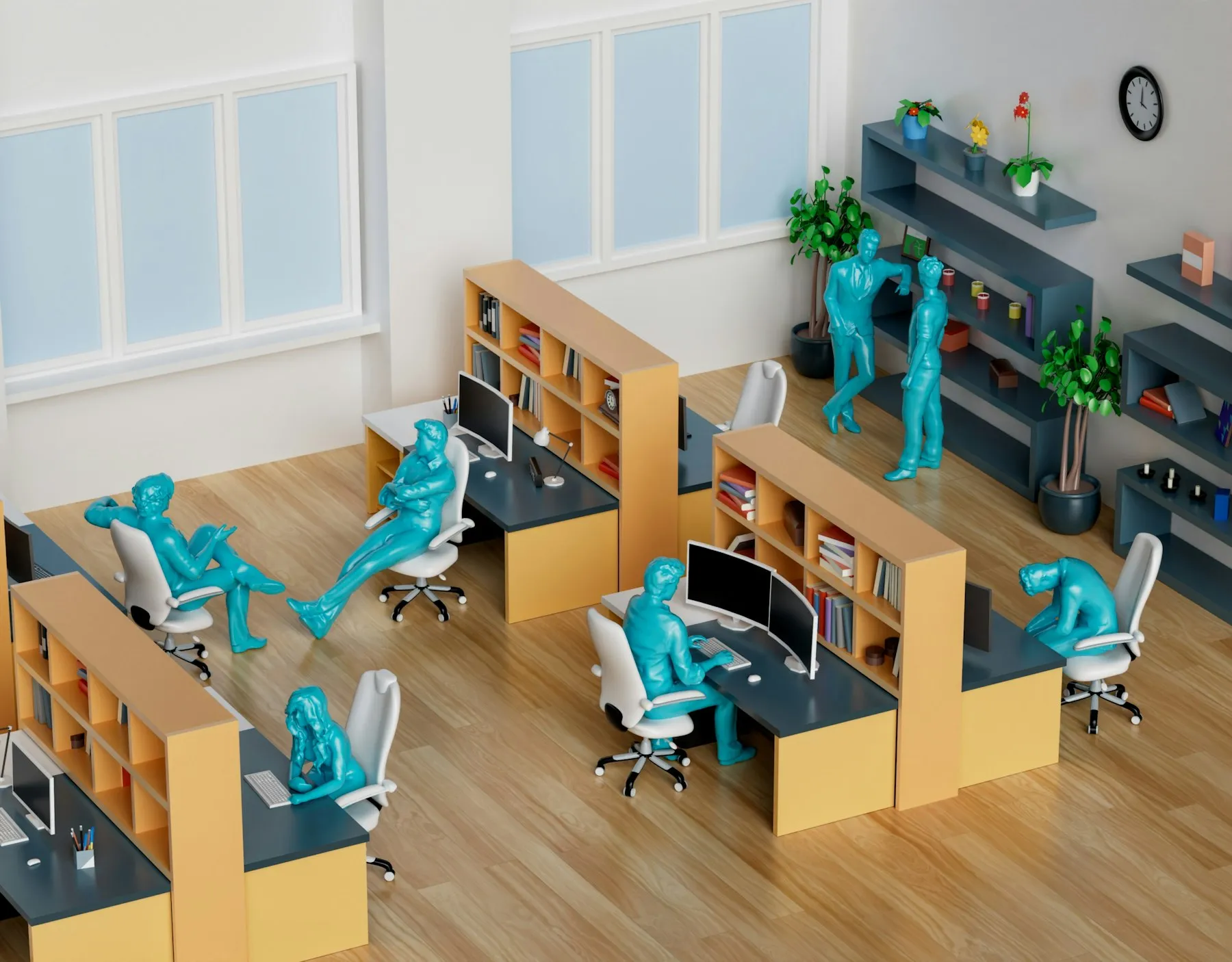 Professional cleaning team maintaining a commercial space